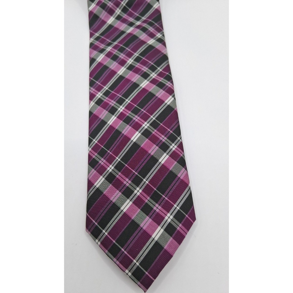 Little Black Tie Purple Silver Gray Men's Neck Tie 100%‎ Polyester